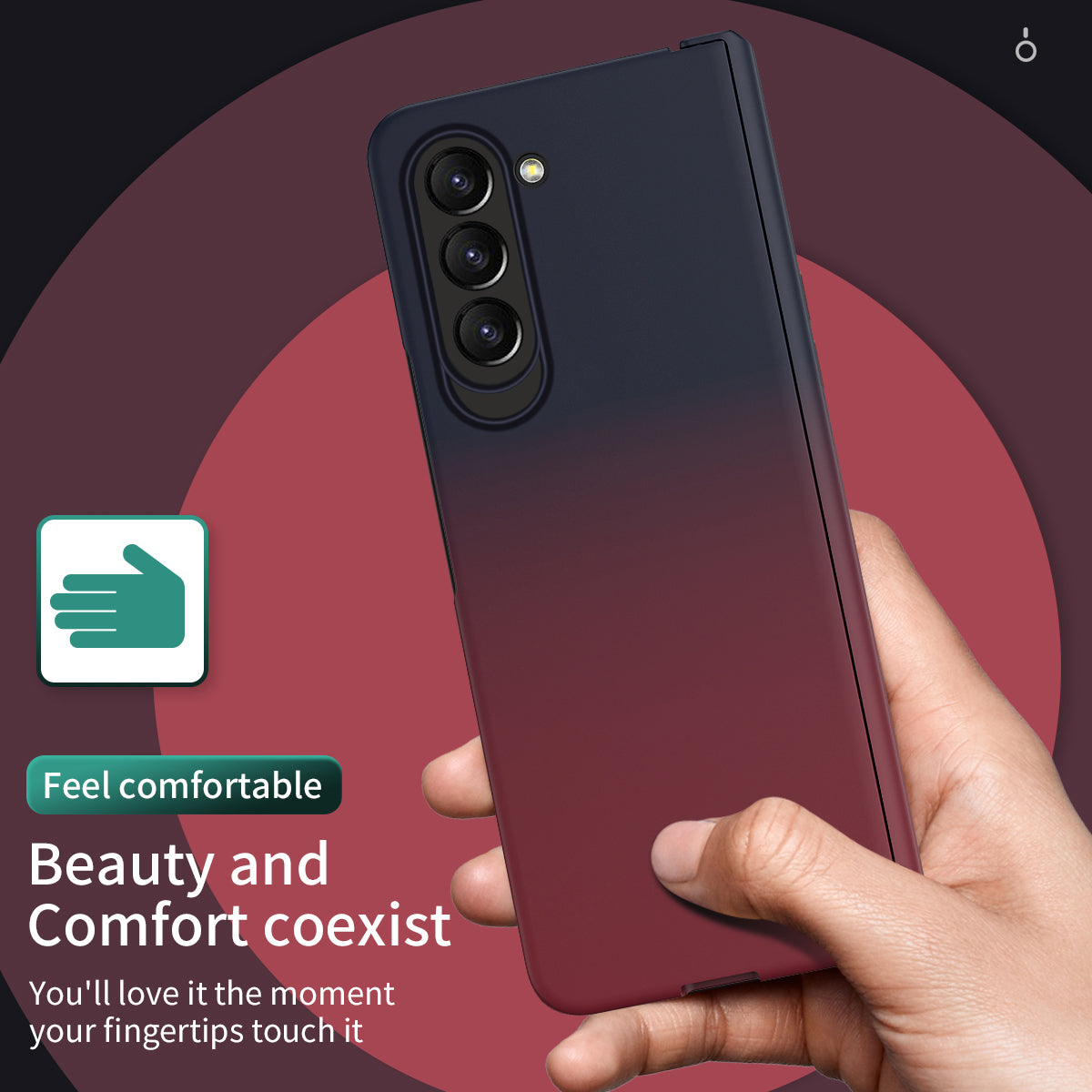 For Samsung Galaxy Z Fold5 5G Gradient Color PC Phone Case Hinge Protection Cover with Tempered Glass Film For Samsung Galaxy Z Fold5 5G Gradient Color PC Phone Case Hinge Protection Cover with Tempered Glass Film